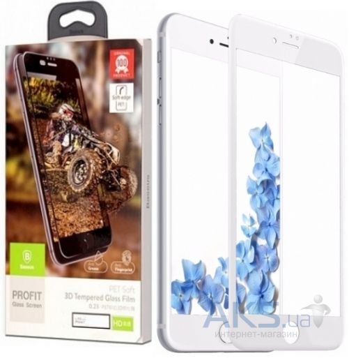 Защитное стекло Baseus 3D PET Soft для iPhone 6/6S Plus White